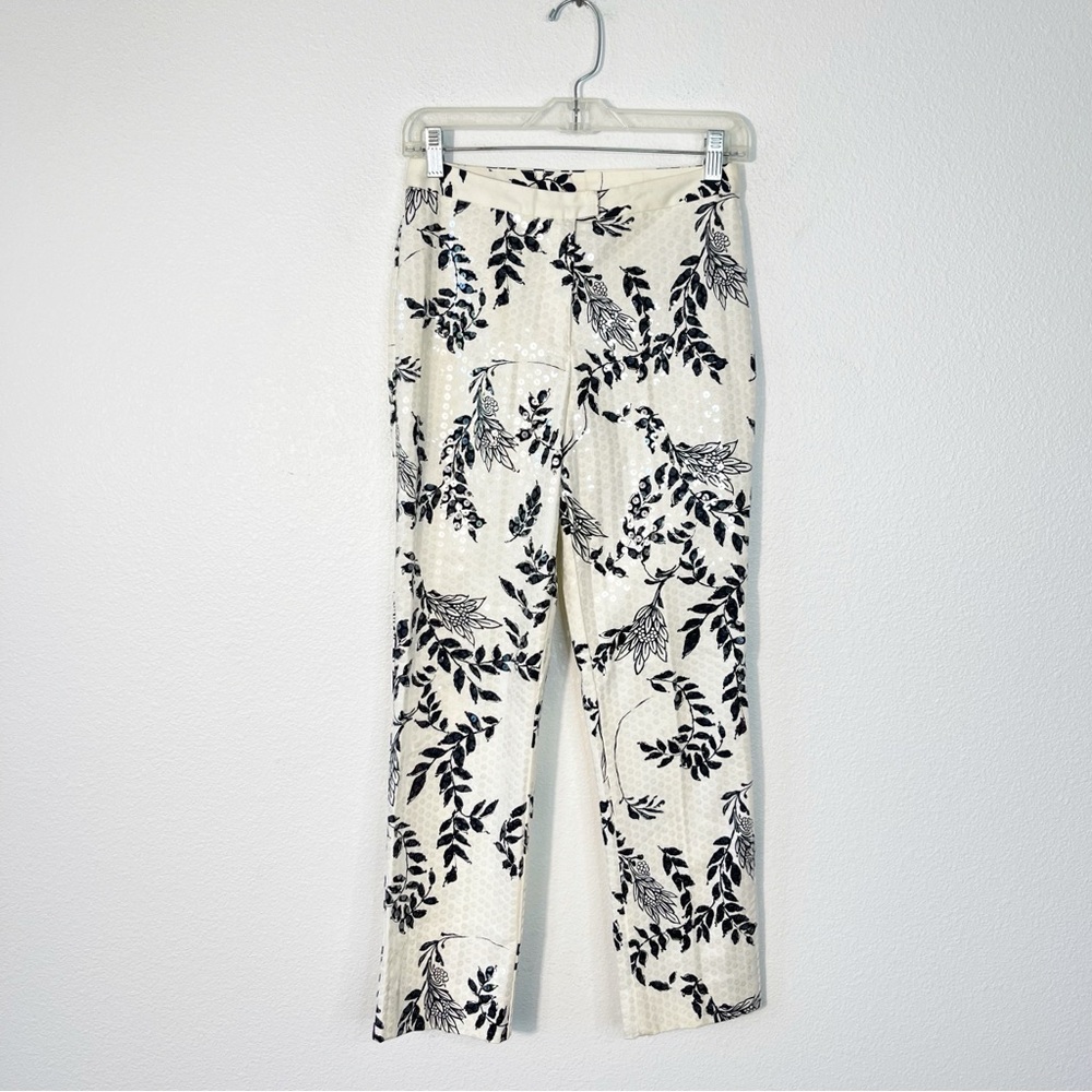 VTG Cache 90s Y2K Sequin Pants Tiger Floral Size 4 Festival Coachella